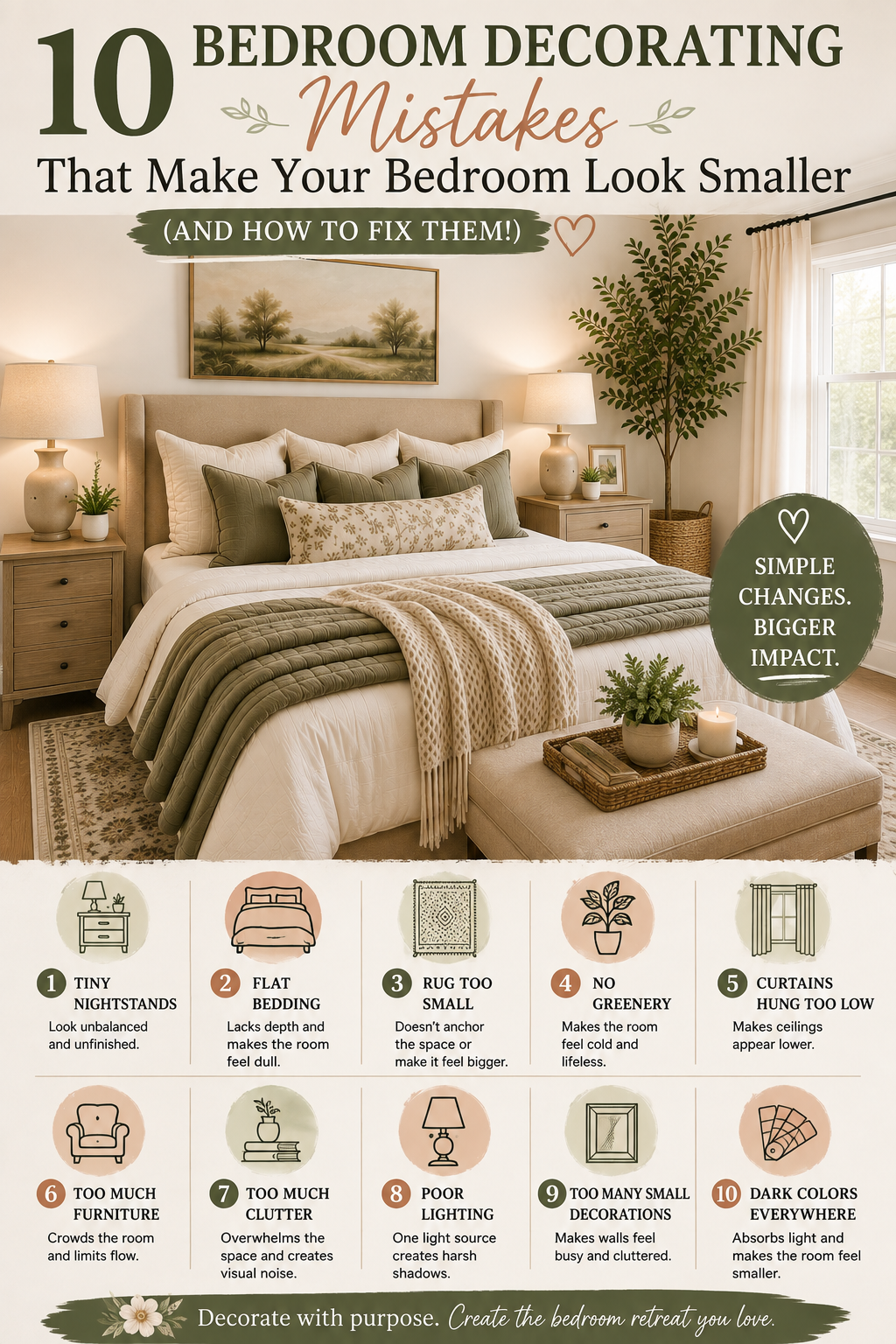 10 Bedroom Decorating Mistakes That Make Your Bedroom Look Smaller (And How to Fix Them)