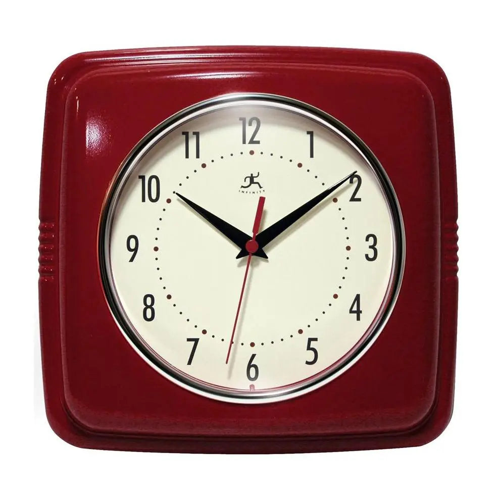 Transform Your Space with the Infinity Instruments 9" Retro Silent Kitchen Clock