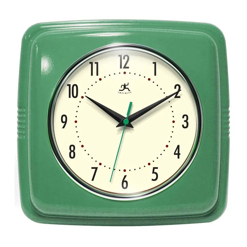 Transform Your Space with the Infinity Instruments 9" Retro Silent Kitchen Clock