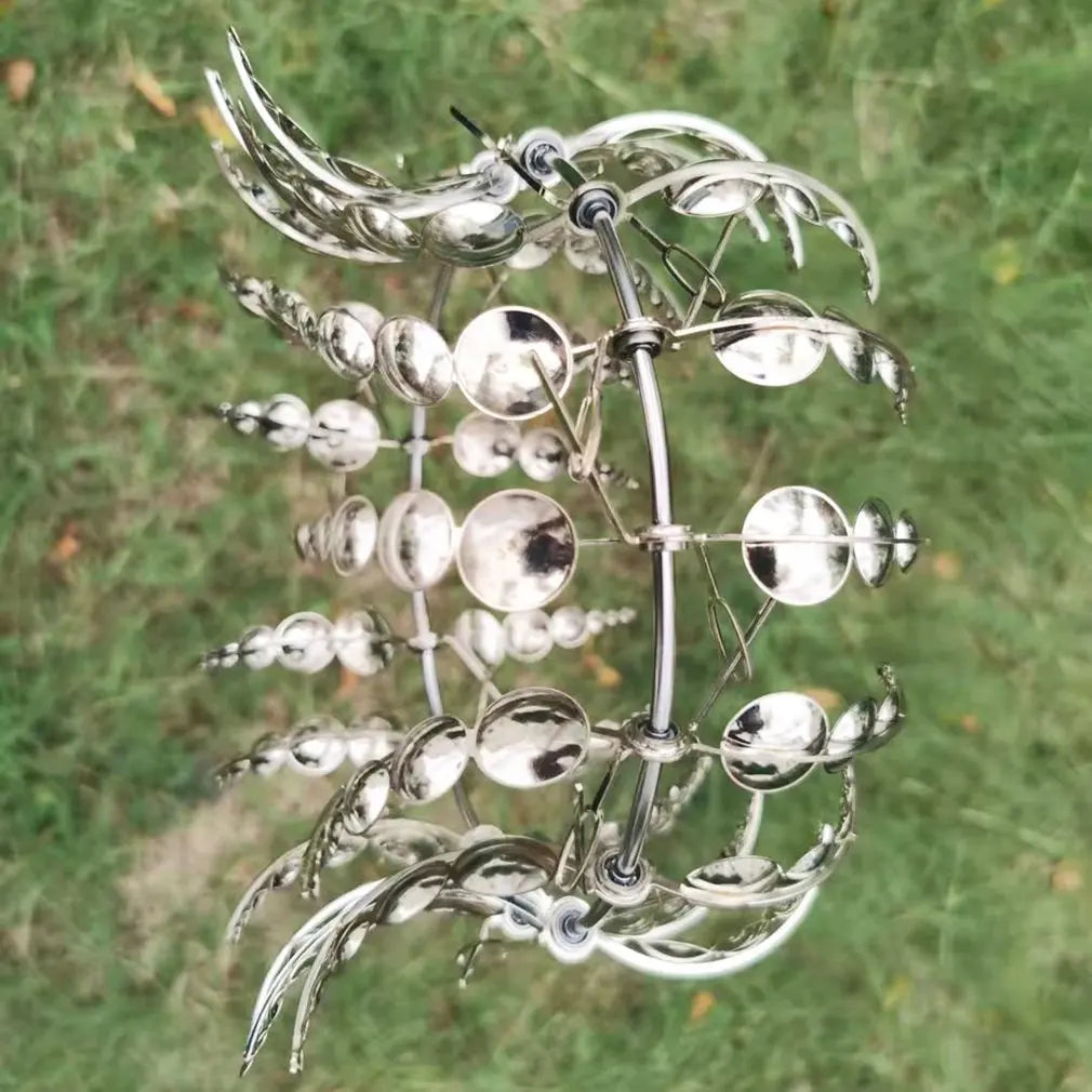 Unique and Magical Metal Windmill 3D Wind Powered Kinetic Sculpture Lawn Metal Wind Spinners Yard and Garden Decor Gift