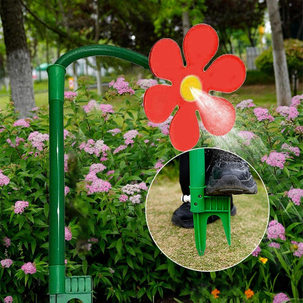 Crazy Dancing Daisy Sprinkler,Garden Sprinkler Stake with Adapter,360 Rotatable Flower Sprinklers,Lawn Watering Sprinklers Sprayer, Irrigation Tool for Yard Watering Kids Playing (A)