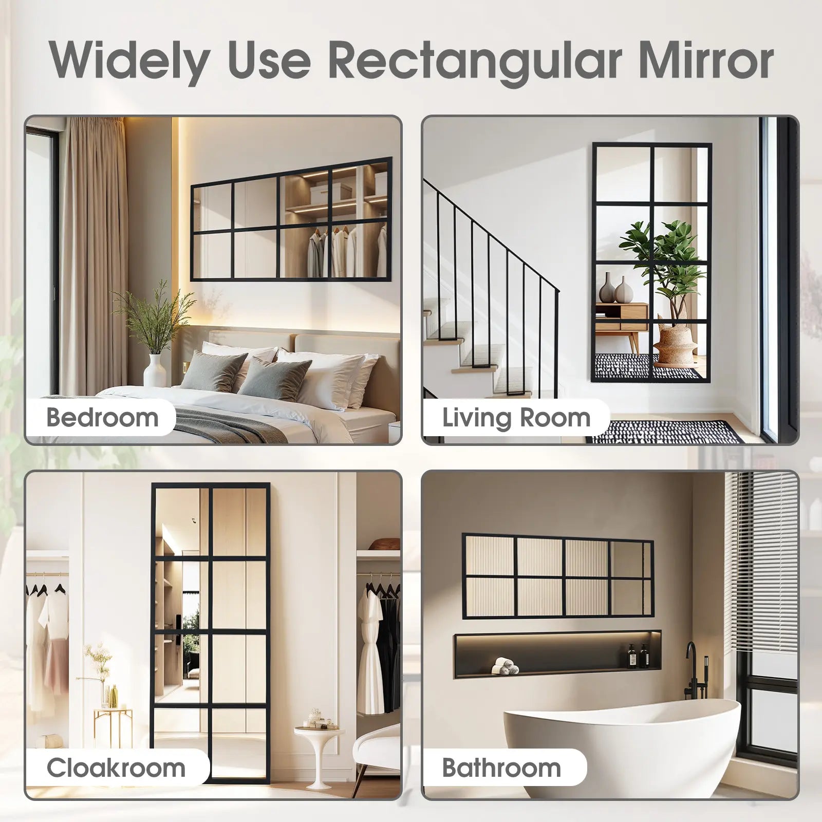 Elevate Your Space with the HD Shatterproof Wall Mirror – Modern Industrial Design for Any Room