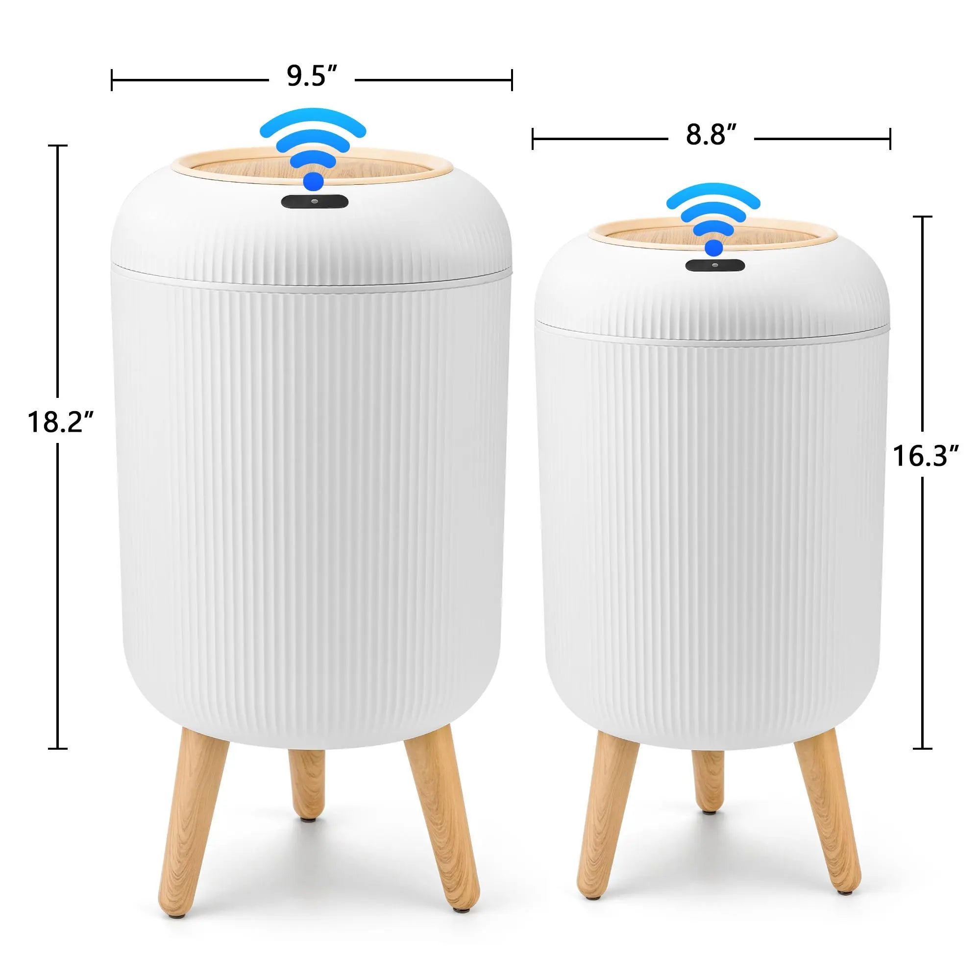 Pukomc Smart Induction Waterproof Trash Can for Bathroom, Bedroom, Office Nordic Style, Household Items Saving Space Motion Sensor Multifunctional Home Goods Environmentally Friendly Automatic Summerwins