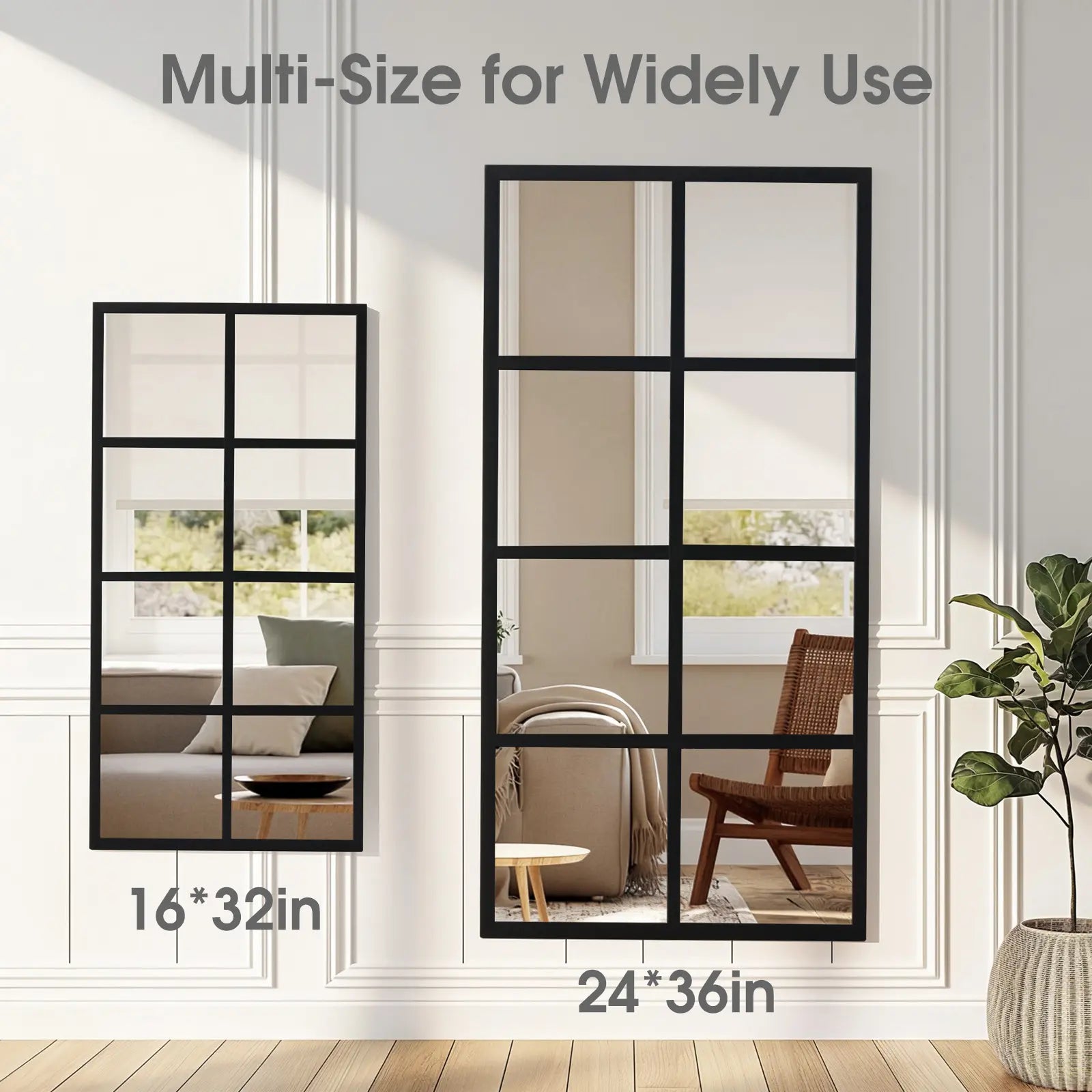 Elevate Your Space with the HD Shatterproof Wall Mirror – Modern Industrial Design for Any Room