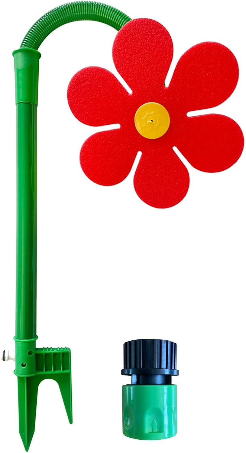 Crazy Dancing Daisy Sprinkler,Garden Sprinkler Stake with Adapter,360 Rotatable Flower Sprinklers,Lawn Watering Sprinklers Sprayer, Irrigation Tool for Yard Watering Kids Playing (A)