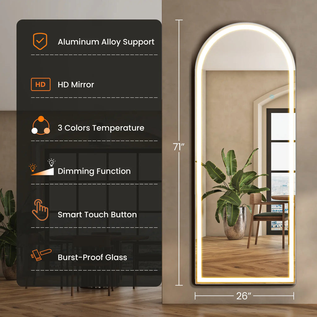 Stand Mirror Full Length with LED Lights