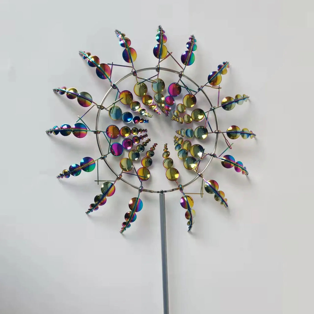 Unique and Magical Metal Windmill 3D Wind Powered Kinetic Sculpture Lawn Metal Wind Spinners Yard and Garden Decor Gift