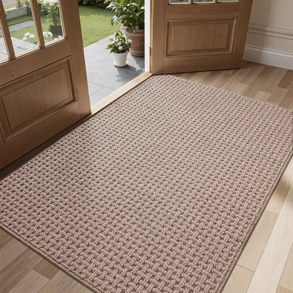 Lumi Washable Indoor Door Mat - 17x30 Absorbent, Non-Slip, and Stylish Beige Entryway Rug