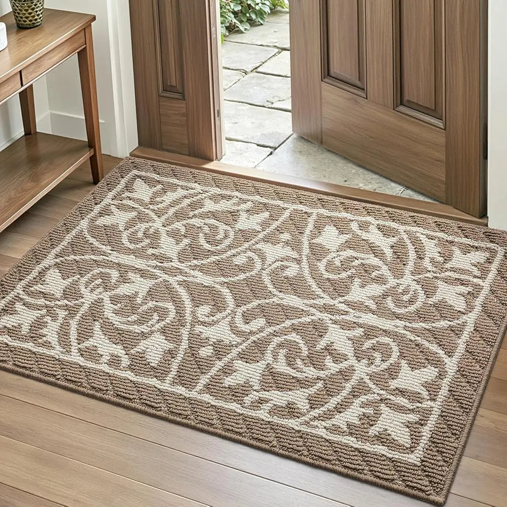Lumi Washable Indoor Door Mat - 17x30 Absorbent, Non-Slip, and Stylish Beige Entryway Rug