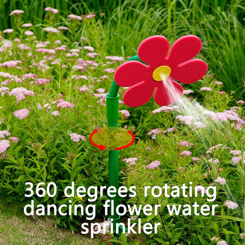 Crazy Dancing Daisy Sprinkler,Garden Sprinkler Stake with Adapter,360 Rotatable Flower Sprinklers,Lawn Watering Sprinklers Sprayer, Irrigation Tool for Yard Watering Kids Playing (A)