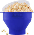 The Original  Microwaveable Silicone Popcorn Popper, Microwave Popcorn Popper, Collapsible Microwave Popcorn Maker Bowl, No Oil Required, Use in Microwave, Dishwasher Safe (Blue)