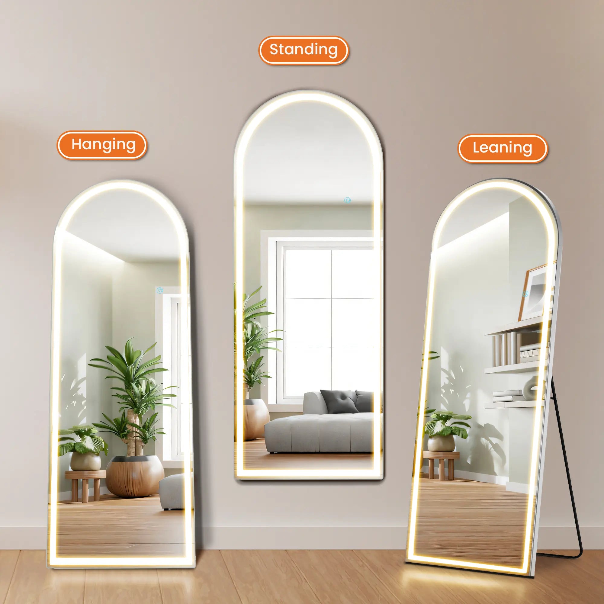 Stand Mirror Full Length with LED Lights
