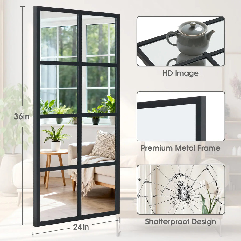 Elevate Your Space with the HD Shatterproof Wall Mirror – Modern Industrial Design for Any Room