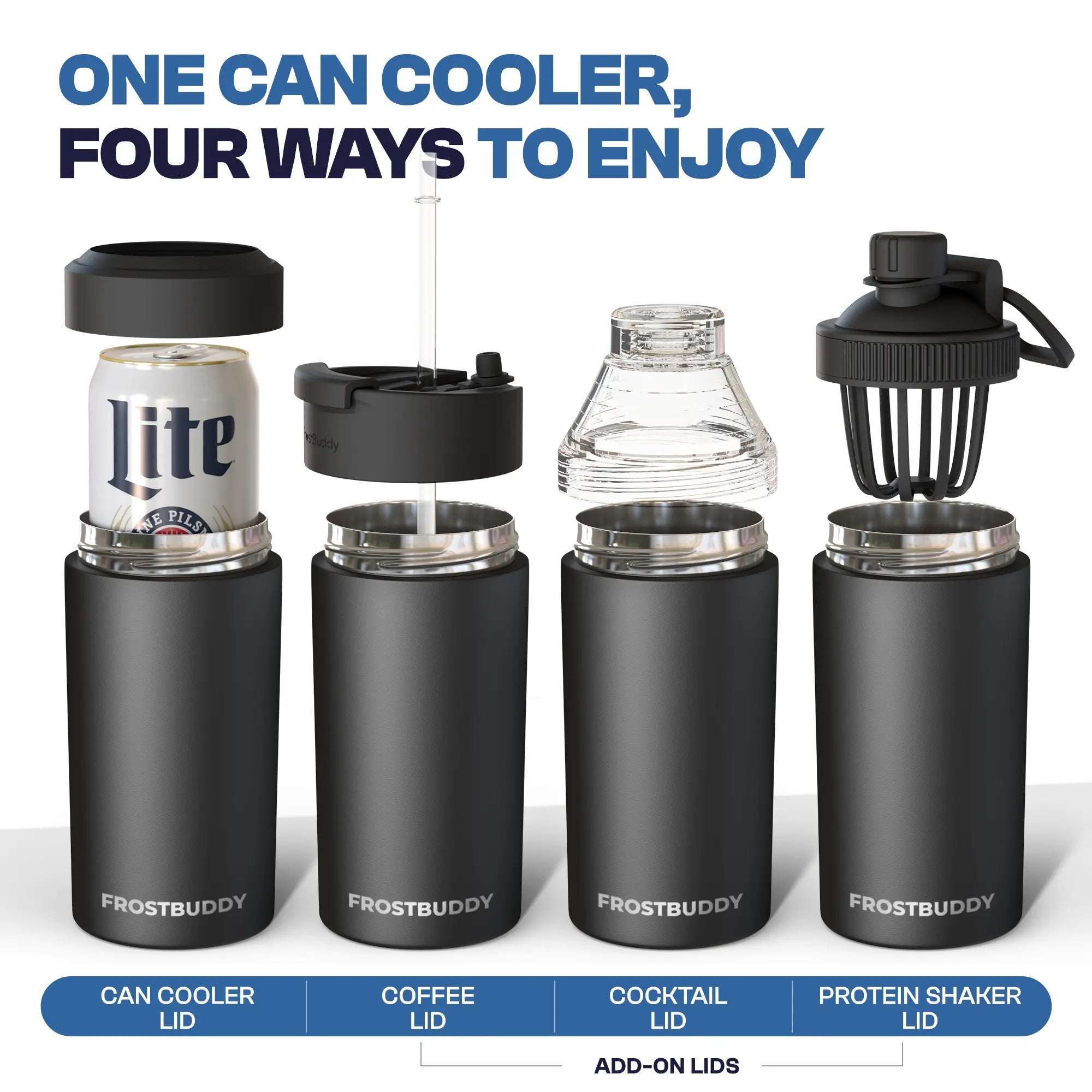 Universal Buddy - Fits 12Oz Cans, Slim Cans, 12Oz Bottles, 16Oz Cans | Coffee Cup - Double Wall Insulated Drinkware