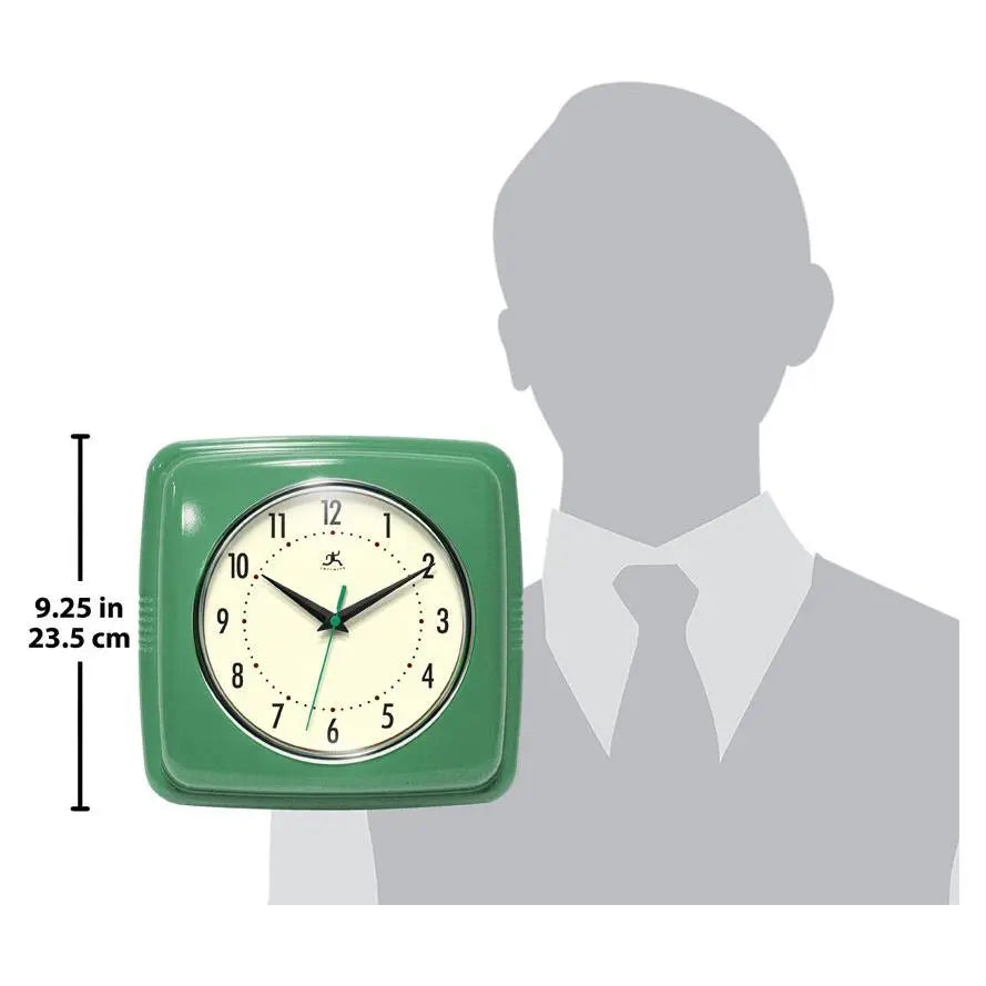 Transform Your Space with the Infinity Instruments 9" Retro Silent Kitchen Clock