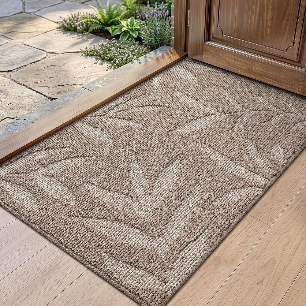 Lumi Washable Indoor Door Mat - 17x30 Absorbent, Non-Slip, and Stylish Beige Entryway Rug
