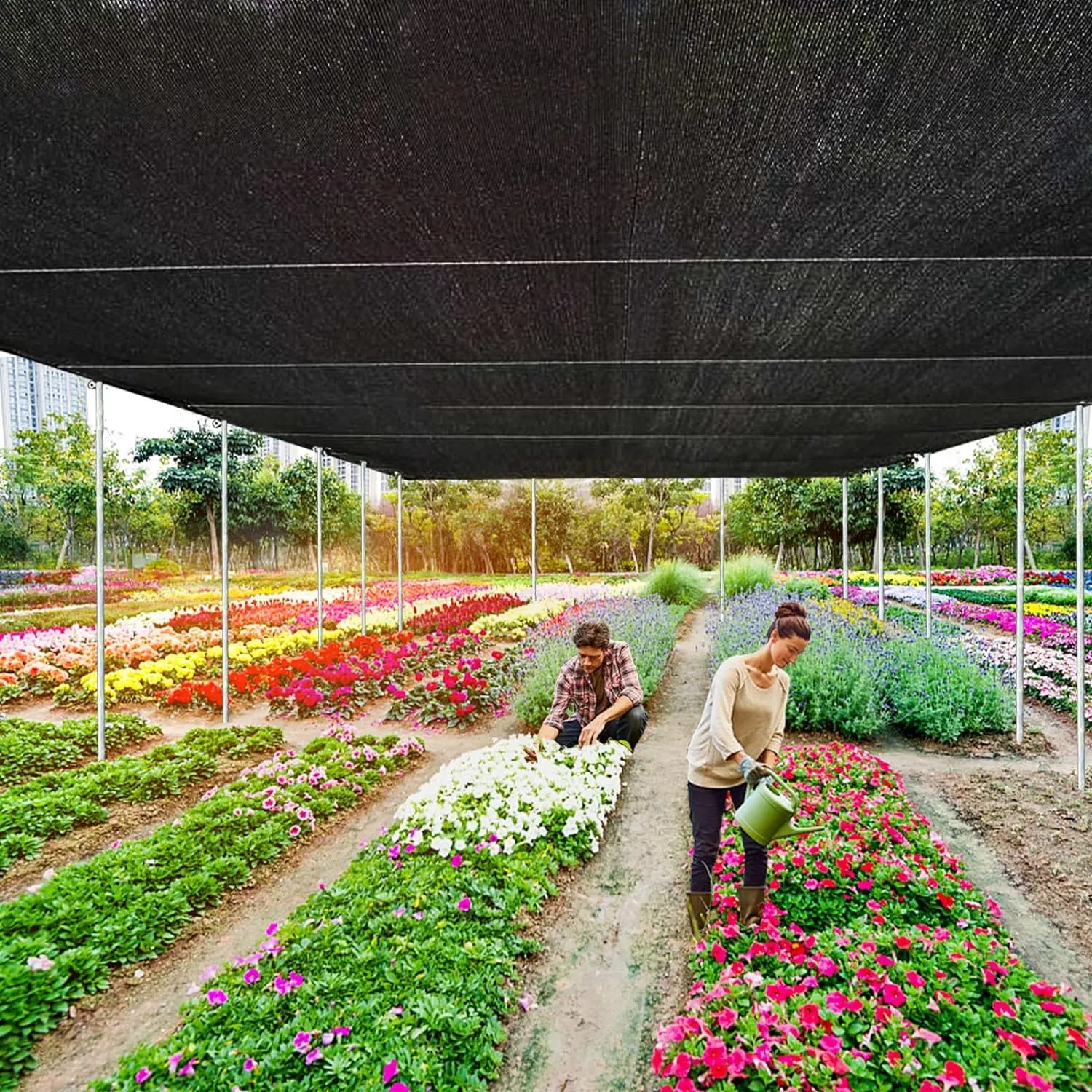 90% Blackout Cloth (Black) - 10 X 13Ft Uv-Resistant Shade Net with Reinforced Rivets, Suitable for Outdoor Adventures / Camping / Garden / Patio / Greenhouse.Mesh Shade Cloth，Father'S Day Gifts