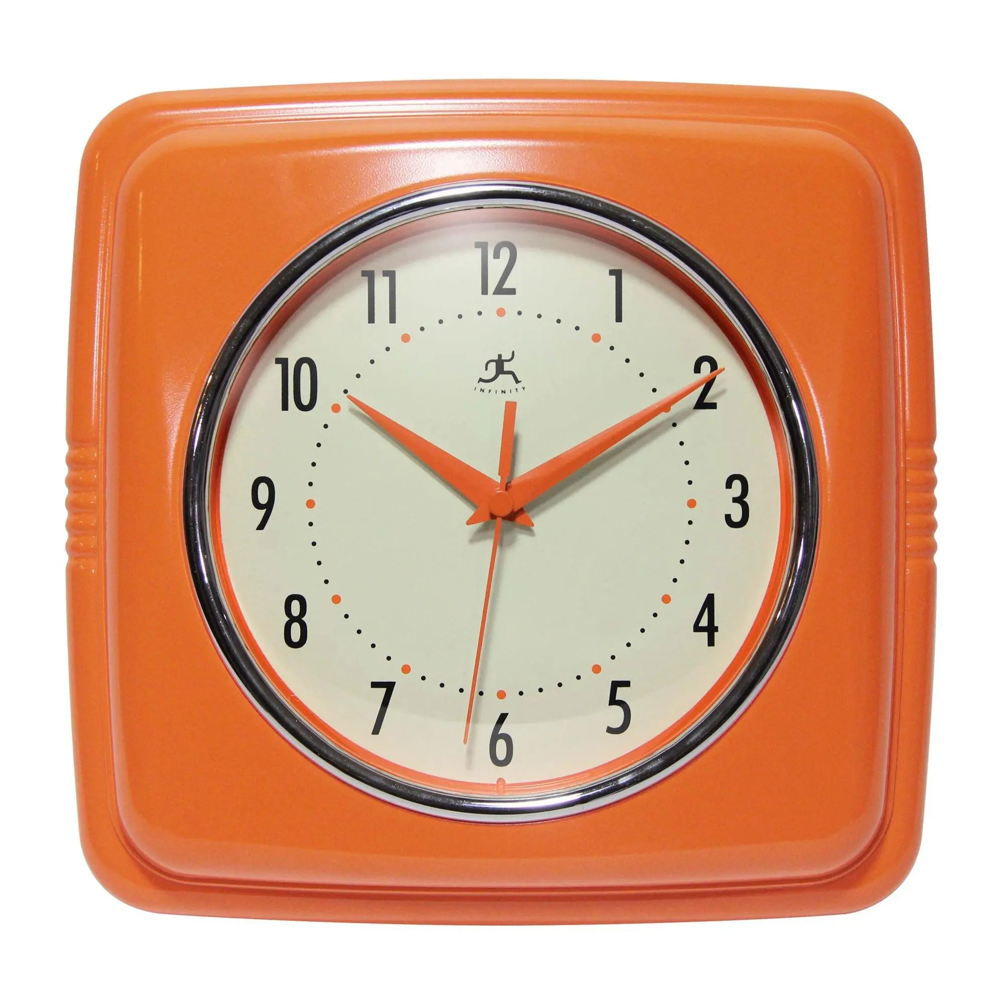 Transform Your Space with the Infinity Instruments 9" Retro Silent Kitchen Clock