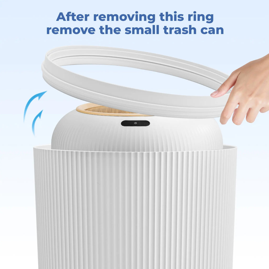 Pukomc Smart Induction Waterproof Trash Can for Bathroom, Bedroom, Office Nordic Style, Household Items Saving Space Motion Sensor Multifunctional Home Goods Environmentally Friendly Automatic Summerwins