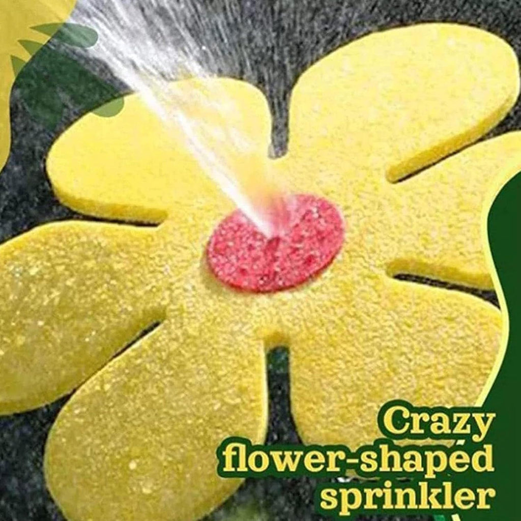 Crazy Dancing Daisy Sprinkler,Garden Sprinkler Stake with Adapter,360 Rotatable Flower Sprinklers,Lawn Watering Sprinklers Sprayer, Irrigation Tool for Yard Watering Kids Playing (A)