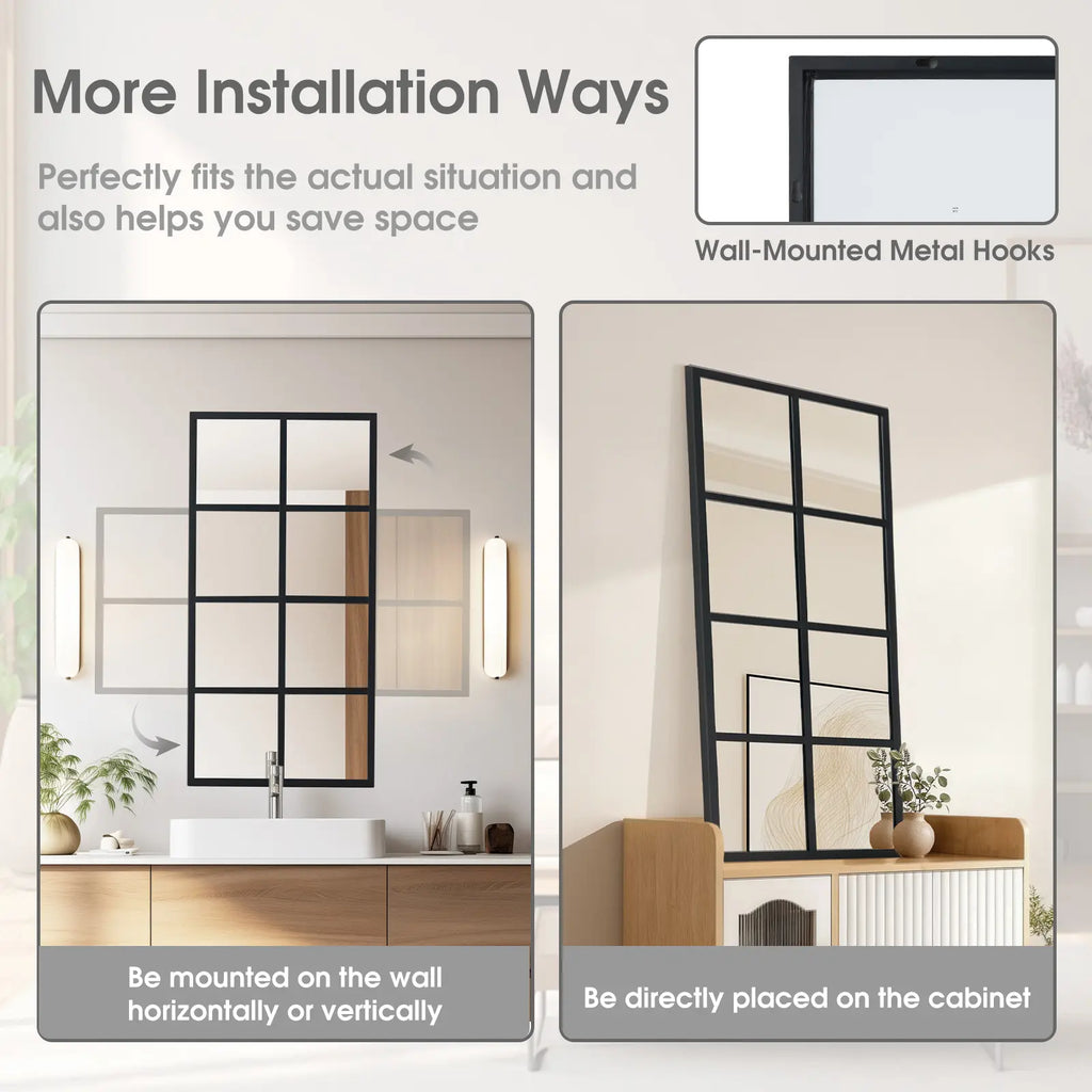 Elevate Your Space with the HD Shatterproof Wall Mirror – Modern Industrial Design for Any Room