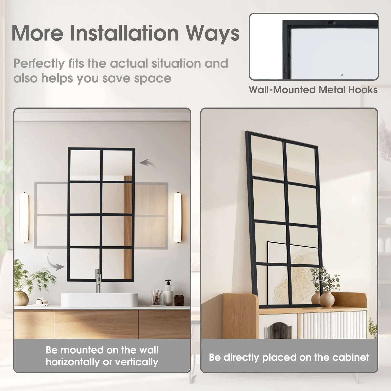 Elevate Your Space with the HD Shatterproof Wall Mirror – Modern Industrial Design for Any Room