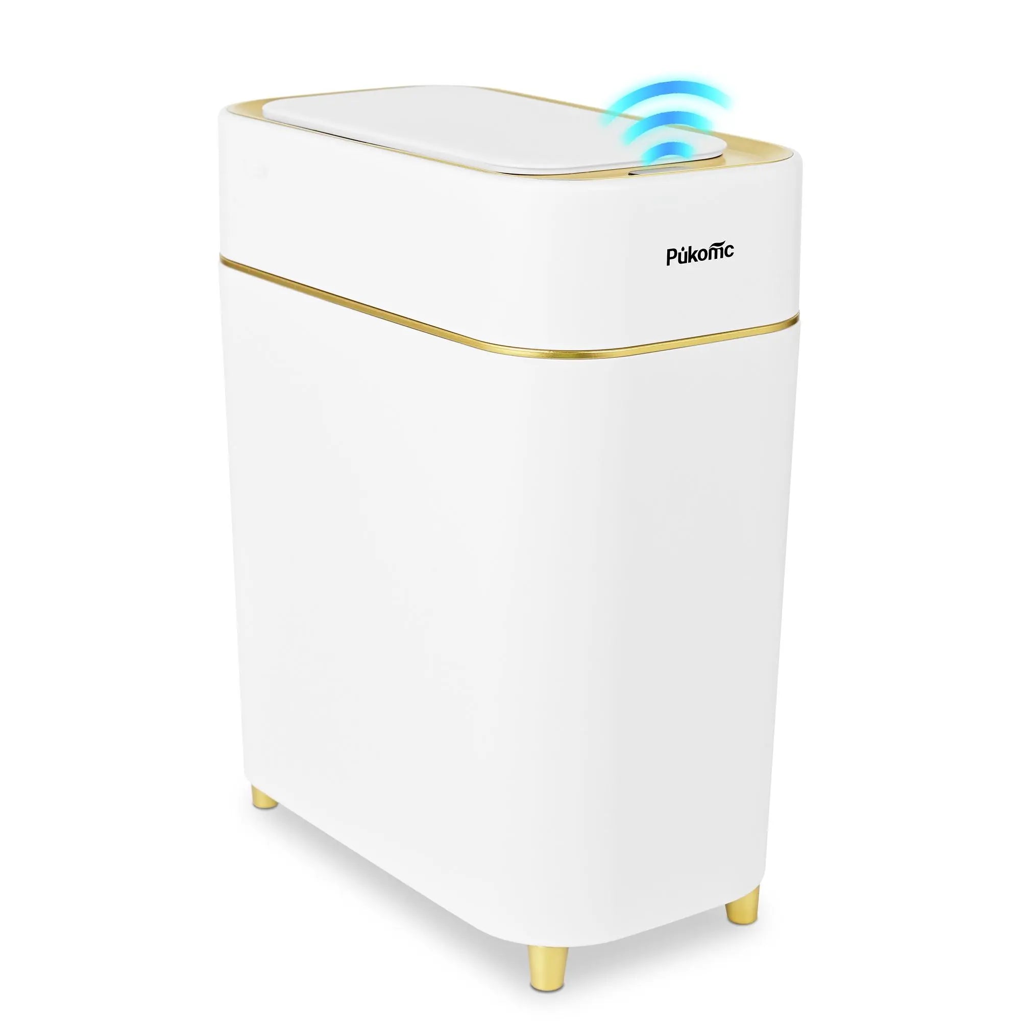 Pukomc Smart Induction Waterproof Trash Can for Bathroom, Bedroom, Office Nordic Style, Household Items Saving Space Motion Sensor Multifunctional Home Goods Environmentally Friendly Automatic Summerwins