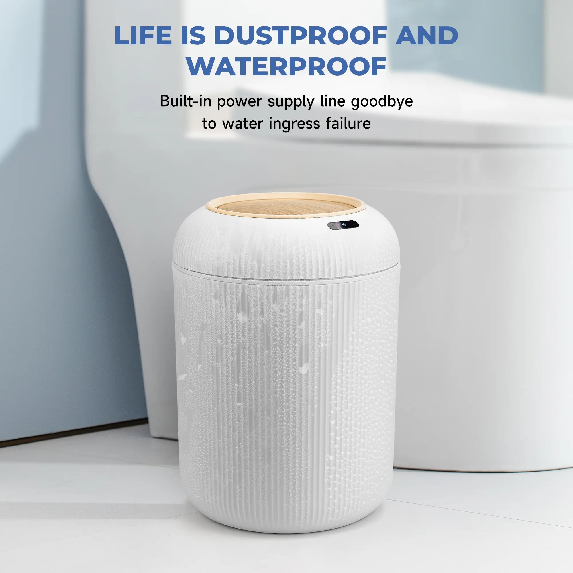 Pukomc Smart Induction Waterproof Trash Can for Bathroom, Bedroom, Office Nordic Style, Household Items Saving Space Motion Sensor Multifunctional Home Goods Environmentally Friendly Automatic Summerwins